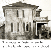 The house in Exeter where Jim and his family spent his childhood