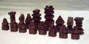 Chess pieces carved by Italian POWs