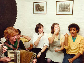Helen playing piano accordian