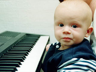 Baby at piano