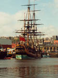Picture of the Endeavour in Whitby harbour, May 1997
