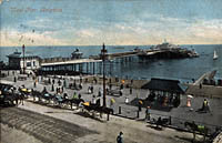 old postcard of West Pier in past